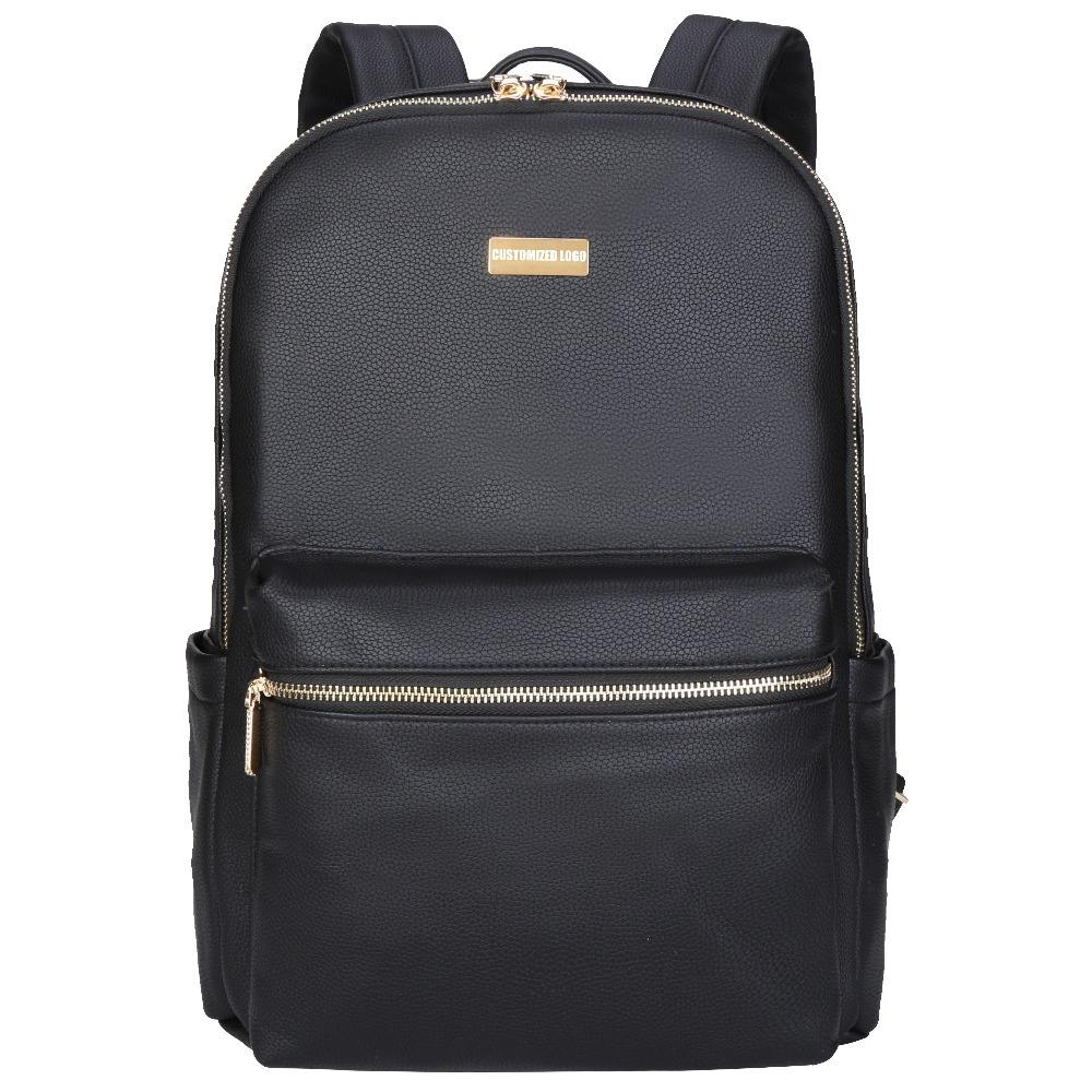 黑色多功能 pu 婴儿尿布背包婴儿背包